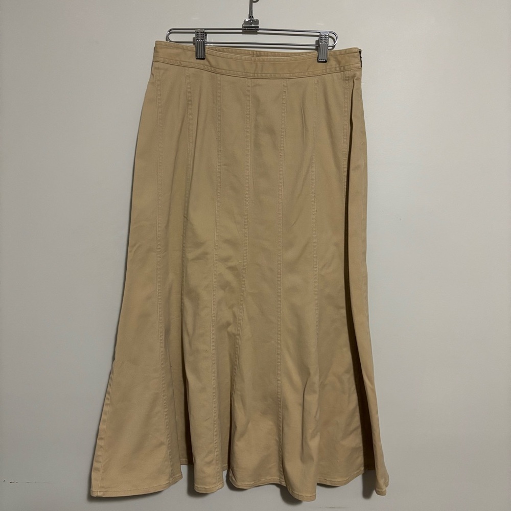 Charter Club Tan Maxi A-Line Skirt Pleated | Womens Size 6P